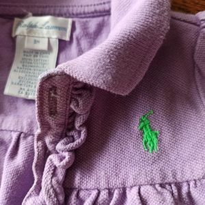 Ralph Lauren Baby Girl Lavender purple polo onesie